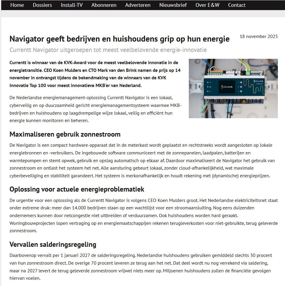 Vakmedia aandacht voor Currentt