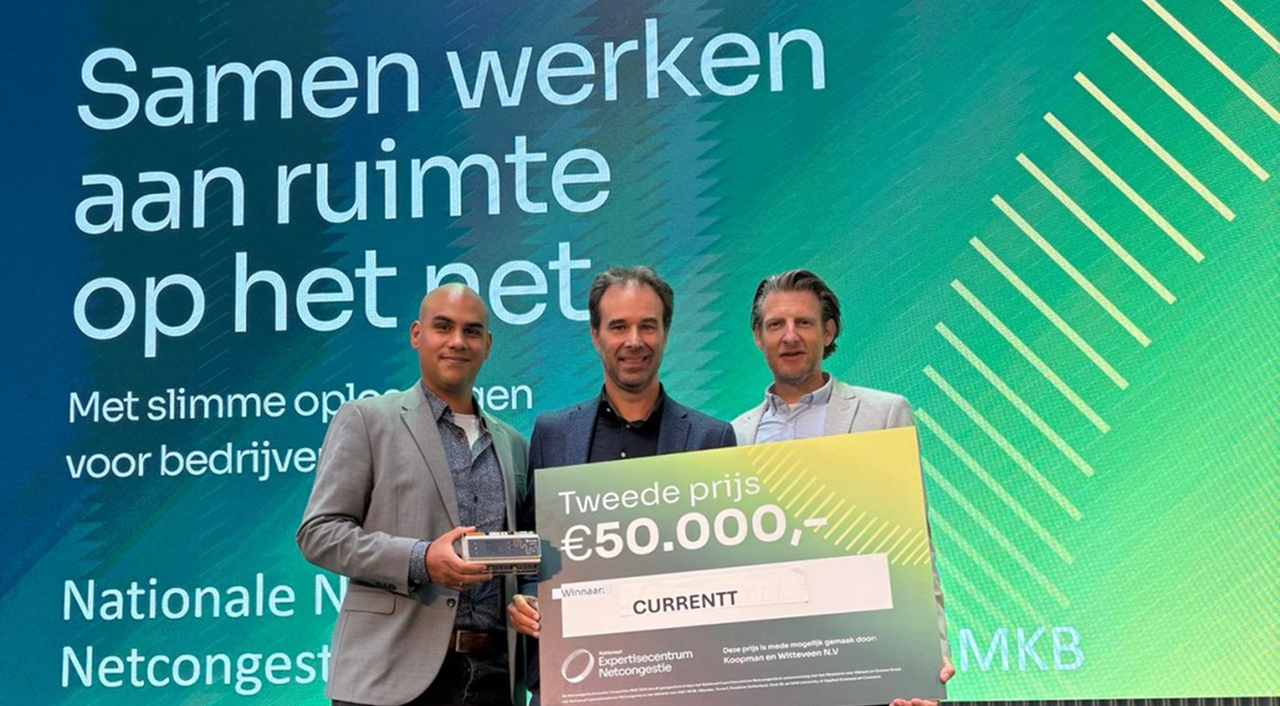 Afbeelding bij nieuwsartikel Currentt in de prijzen bij MKB Netcongestie Innovatie Competitie